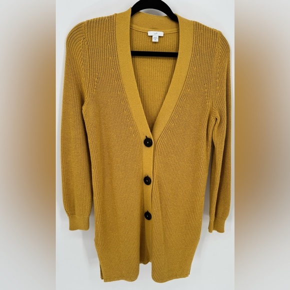 J Jill Women's Oversized Midi Knitted Open Button Front Cardigan Sweater - Picture 1 of 13